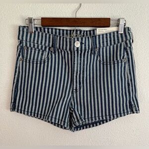 American Eagle High Rise Shortie Shorts Next Level Stretch Pin Stripe 10